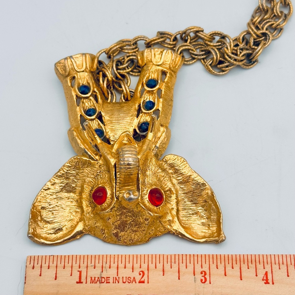 Vintage 60s 70s D&E JULIANA Elephant Statement Pendant - Picture 15 of 16